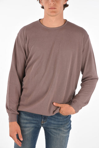 Jacquard Cotton Crew-Neck Sweater