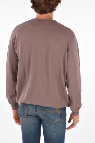 Jacquard Cotton Crew-Neck Sweater