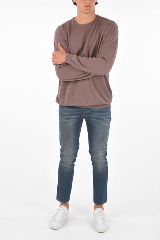 Jacquard Cotton Crew-Neck Sweater
