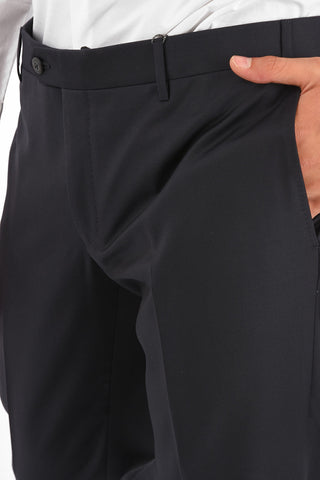 Extrafine Wool LEADER plain hem trousers