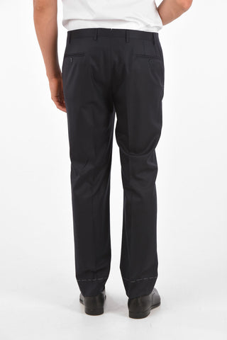 Extrafine Wool LEADER plain hem trousers