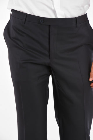 Extrafine Wool LEADER plain hem trousers