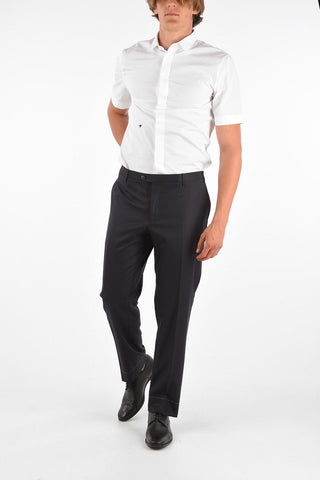Extrafine Wool LEADER plain hem trousers