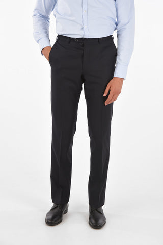 Extrafine Wool LEADER plain hem trousers