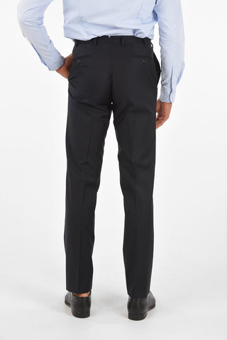 Extrafine Wool LEADER plain hem trousers