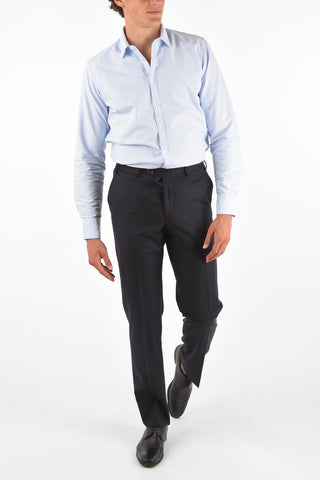 Extrafine Wool LEADER plain hem trousers