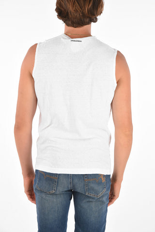 Printed Sleeveless T-Shirt