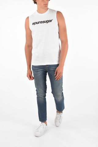Printed Sleeveless T-Shirt