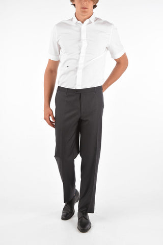 Extrafine Wool LEADER plain hem trousers