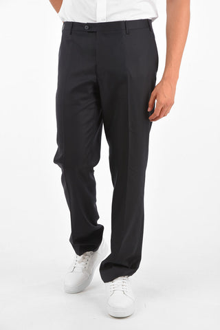 Extrafine Wool LEADER plain hem trousers