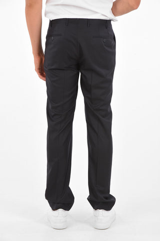 Extrafine Wool LEADER plain hem trousers