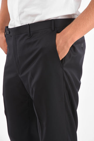Extrafine Wool LEADER plain hem trousers
