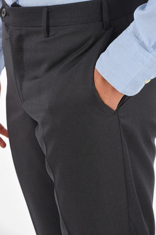 Extrafine Virgin Wool LEADER Plain Hem Trousers
