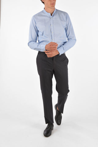 Extrafine Virgin Wool LEADER Plain Hem Trousers