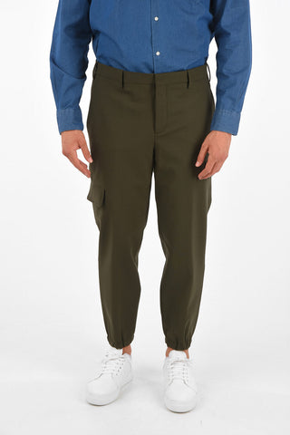 Hidden Closure Utility Slim Fit Pants with Elastick Ankle