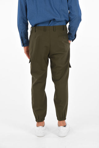 Hidden Closure Utility Slim Fit Pants with Elastick Ankle