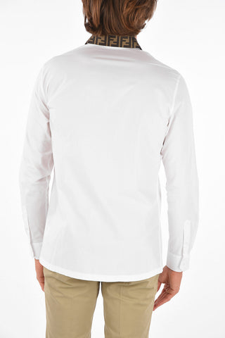 Camicia in Cotone con Collo Monogram