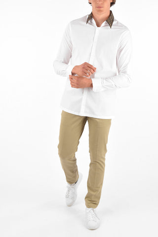 Camicia in Cotone con Collo Monogram