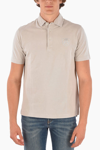 Logo Embroidered Short Sleeve Polo Neck T-Shirt