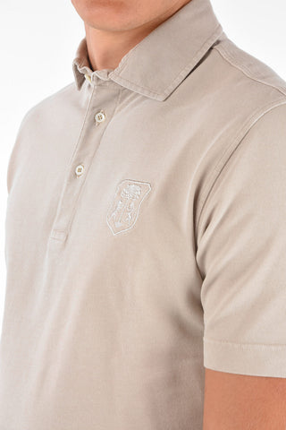 Logo Embroidered Short Sleeve Polo Neck T-Shirt