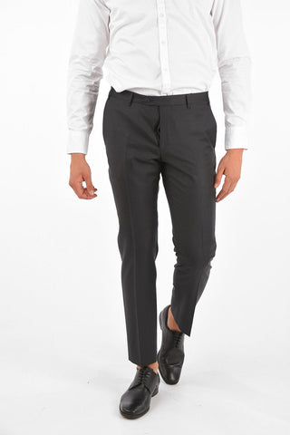 Extrafine Wool LEADER plain hem trousers