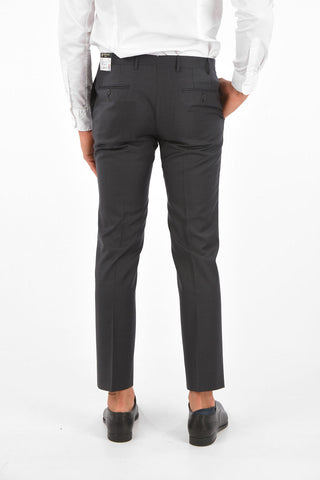 Extrafine Wool LEADER plain hem trousers