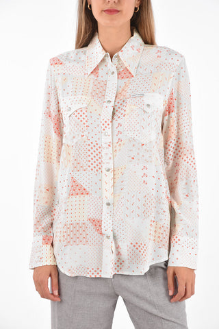 JEANS Printed Snap Button Shirt