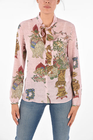 Silk Tie Neck Blouse
