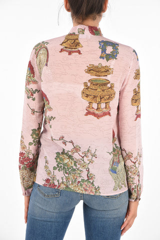 Silk Tie Neck Blouse