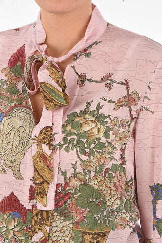 Silk Tie Neck Blouse