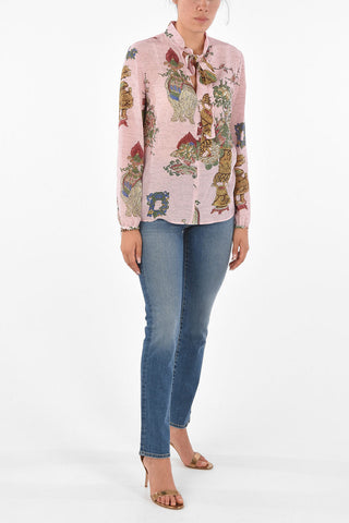 Silk Tie Neck Blouse