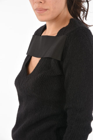 ARMANI EXCHANGE Ribbed Trim Unstructured V-Neck Sweater