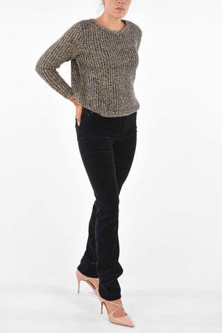 ARMANI EXCHANGE Lurex Cropped Crew-Neck Sweater