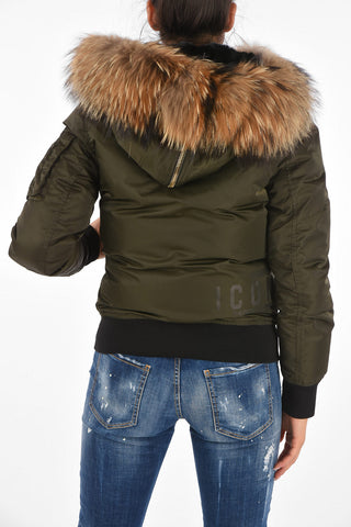 ICON Down Jacket with Fur Details