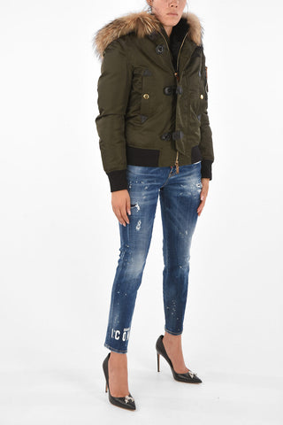 ICON Down Jacket with Fur Details