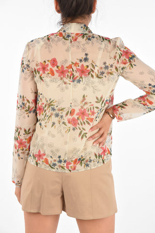 Floral Printed Tie Neck Blouse