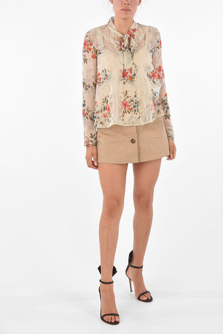 Floral Printed Tie Neck Blouse