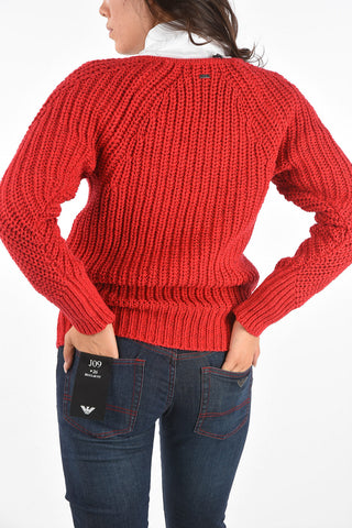 ARMANI EXCHANGE Crochet V-Neck Sweater
