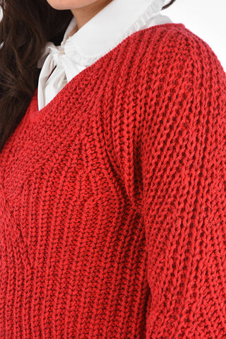 ARMANI EXCHANGE Crochet V-Neck Sweater