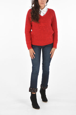 ARMANI EXCHANGE Crochet V-Neck Sweater