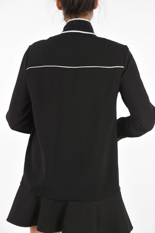 Tie Neck Pajama Shirt