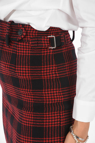 District Check Pencil Skirt