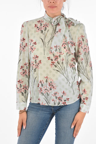 Blusa Tie Neck in Seta Fantasia Floreale