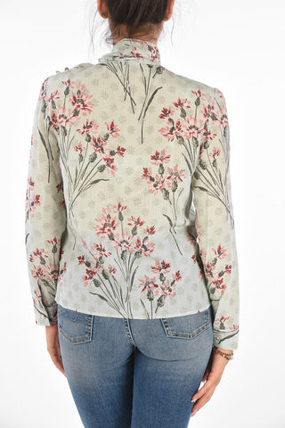Blusa Tie Neck in Seta Fantasia Floreale