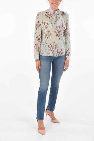 Blusa Tie Neck in Seta Fantasia Floreale