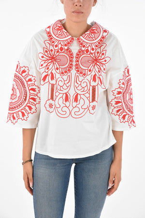 Blouse with Macrame Embroideries