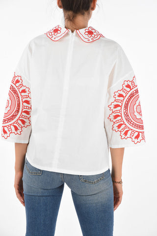 Blouse with Macrame Embroideries