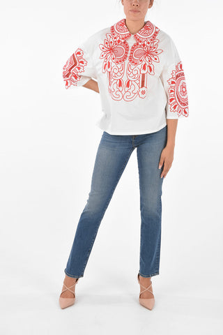 Blouse with Macrame Embroideries
