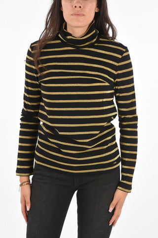 ARMANI EXCHANGE Glittered Bayader Striped Turtle-neck Sweater