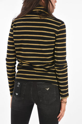 ARMANI EXCHANGE Glittered Bayader Striped Turtle-neck Sweater